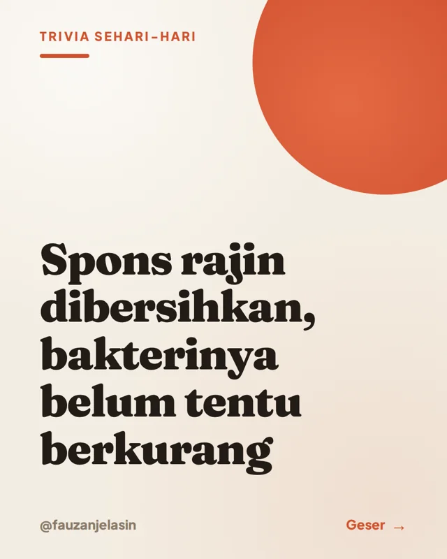 Sampul bahasan: Spons bersih, bakterinya berkurang?
